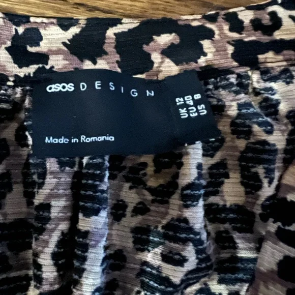 ASOS Design Leopard Print Dress Size 8 - Picture 8 of 8